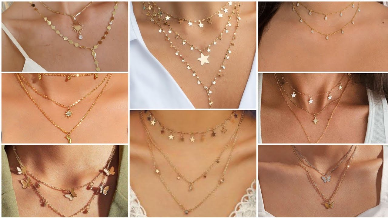 Watch video Latest Multilayer Gold Necklace Chain Designs // Light Weight Gold Chain // Layered Necklace Now Latest Multilayer Gold Necklace Chain Designs // Light Weight Gold Chain // Layered Necklace