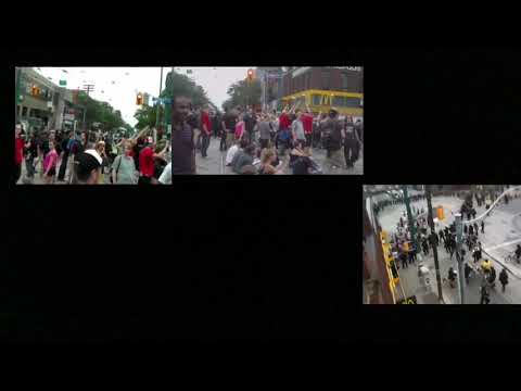 G20 Queen & Spadina Police trapping innocent protestors (6 angles)