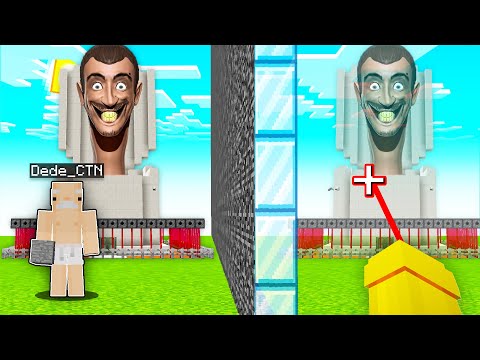 GÜVENLİ SKİBİDİ TUVALET YAPI KAPIŞMASINDA TEK TARAFLI CAM İLE TROLLEDİM! - Minecraft