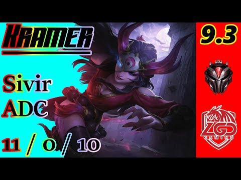 Kramer as Sivir ADC | S9 Patch 9.3 | KR Grandmaster | Full Gameplay