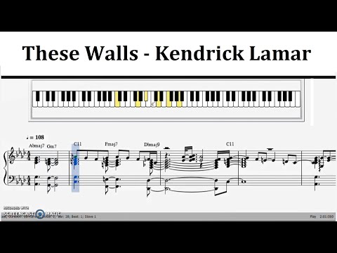 These Walls - Kendrick Lamar - Piano Sheet Music / Chords / Tutorial