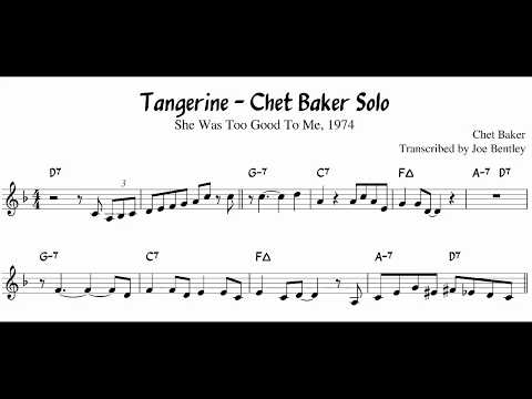 Chet Baker - Tangerine transcription