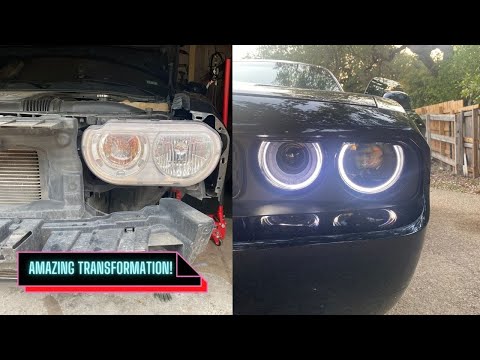 INSTALLING CUSTOM CHALLENGER HEADLIGHTS (09-14) (LOOKS SO GOOD)