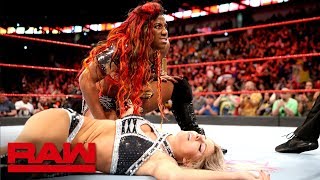 Ember Moon makes her Raw debut with Nia Jax against Alexa Bliss &amp; Mickie James: Raw, April 9, 2018