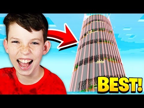 THE WORLDS LARGEST Minecraft PARKOUR TOWER with MY LITTLE BROTHER!