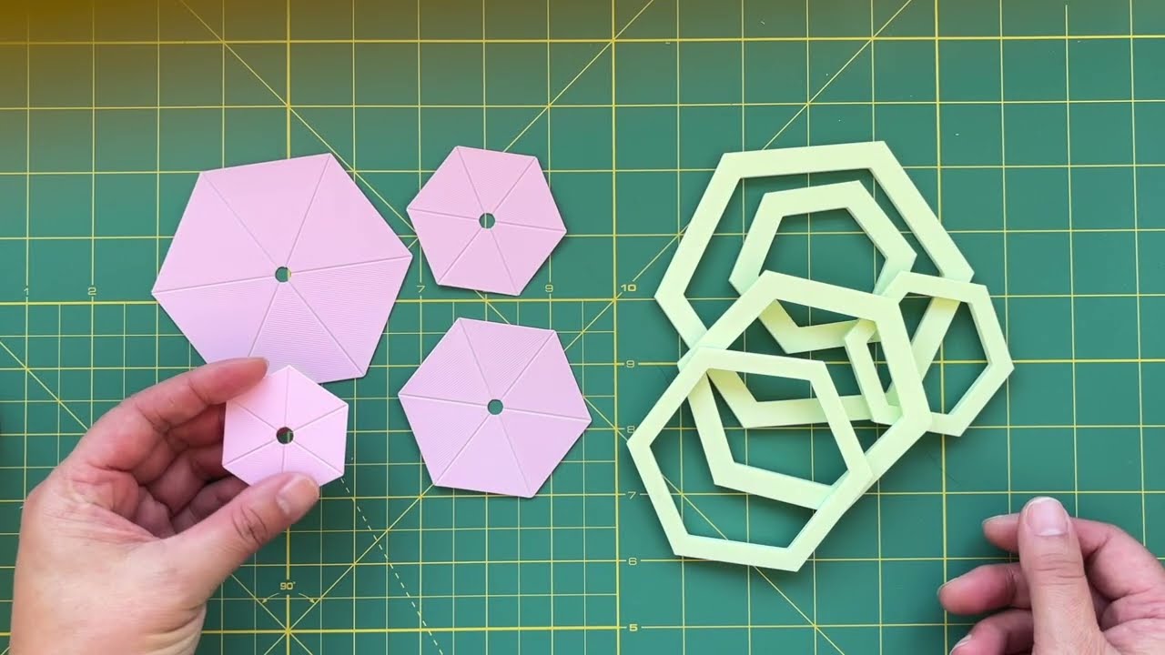 3D printed hexagon templates for English Paper Piecing