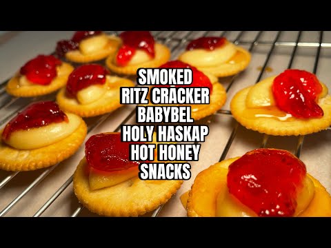 Smoked Ritz Cracker Snacks with Babybel Cheese | Haskap Jelly & Stingin’ Hot Honey Glaze