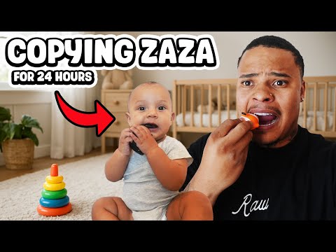 Copying Zaza's Every Move For 24 Hours! *ADORABLE*