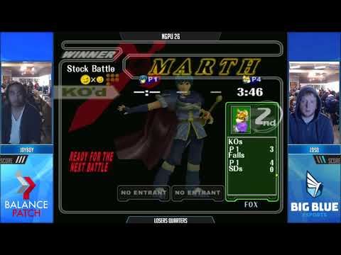 NGPU 26 SSBM - DBJ | Joyboy (Fox) vs. Zoso (Marth) - Melee LQF