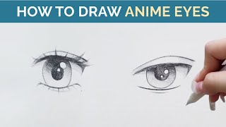How to Draw ANIME EYES: Female and Male in Pencil - Drawing Tutorial (step by step)