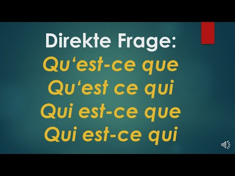 Die direkte Frage mit Qu'est-ce que/qui und Qui est-ce qui/que I Klasse 8I Franz. einfach erklärt