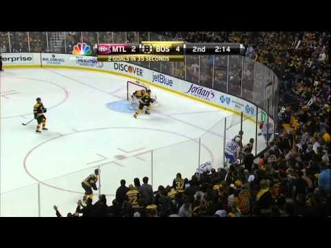 Nathan Horton goal 4-2 Mar 27 2013 Montreal Canadiens vs Boston Bruins NHL Hockey