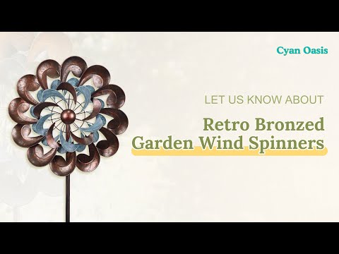 Cyan Oasis | Retro Bronzed Garden Wind Spinner (CT03)