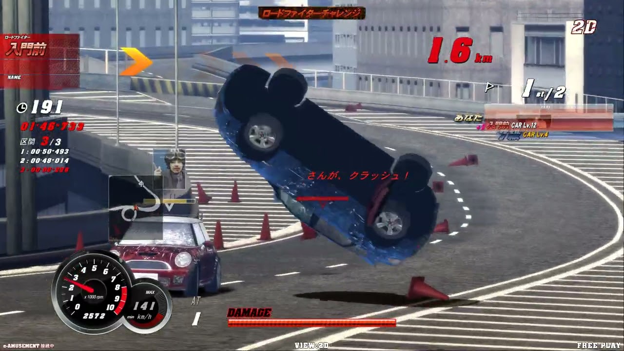 KONAMI ROAD FIGHTERS 3D - STAGE 2-3 BOSS BATTLE - TeknoMacaw 2026 UK ARCADES 4K