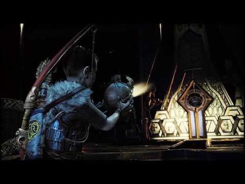 God of War - Atreus opens door to Jötunheim using Mimir's head/eyes