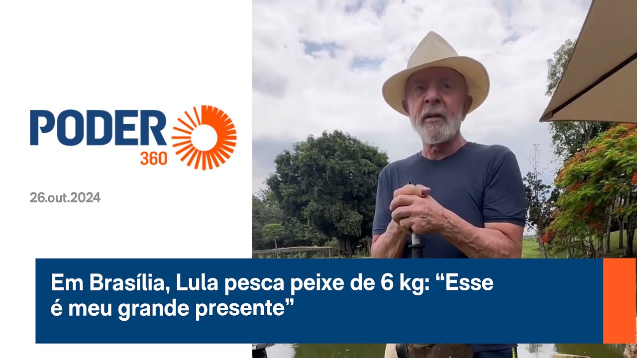 Em Brasília, Lula pesca peixe de 6 kg: “Esse é meu grande presente”