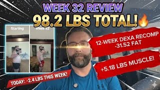 Retatrutide Week 32: 98.2 lbs Down - DEXA Scan Results & +5.2 lbs Muscle Gain