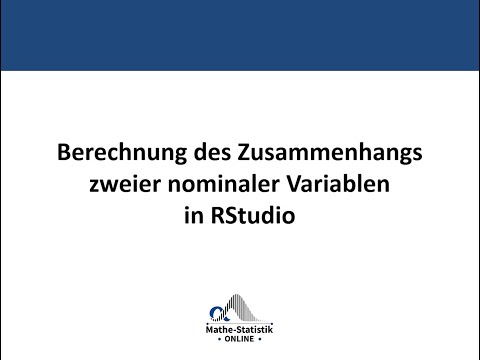Zusammenhänge nominaler Variablen in RStudio - Chi-Quadrat, Phi-Koeffizient und Cramers V