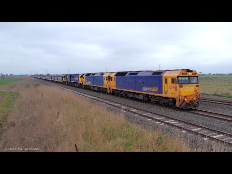 7734V Pacific National Grain Train At Gheringhap (28/8/2023) - PoathTV Railways