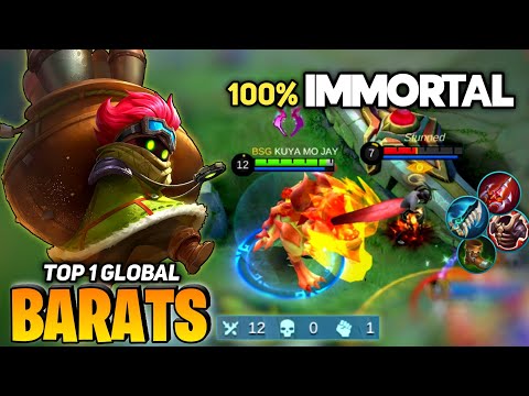 UNKILLABLE! Barats Tank Hypercarry 93% WINRATE [Top 1 Global Barats] by KUYA MO JAY - Mobile Legend