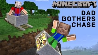3 Yr Old Chase plays MINECRAFT PE & Dad Bothers Him... A Lot!  Roller Coaster Push (FGTEEV Gameplay)