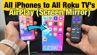 All iPhones to All Roku TV Models: AirPlay (Screen Mirror) w Cable
