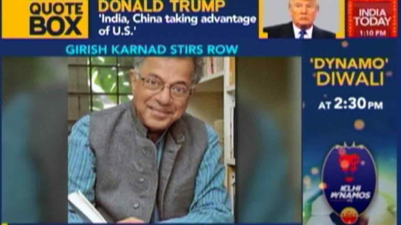 Angry BJP Workers Burn Karnad's Effigies Over Tipu Sultan Comment