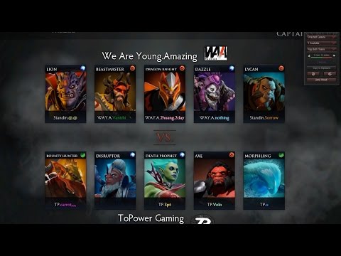 Dota2 | SGC 2016 - We Are Young Amazing vs ToPower Gaming -  Game1 (No Commentary)