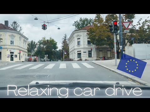 Relaxing car drive in Europe, Austria - only two way roads Hainburg - Vienna - St. Polten, no music