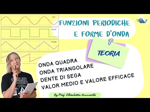 Forme d'onda fondamentali: onda quadra, triangolare e dente di sega, valor medio ed efficace