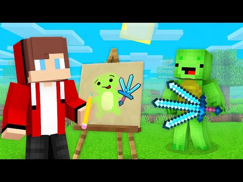 Insane Prank: Drawing Mod Lets JJ and Mikey Create Anything in Minecraft!