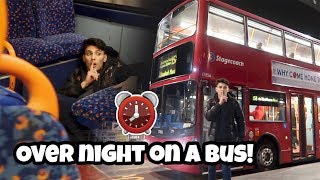 I Spent The Night In A Bus And It Was CRAZY! (24 Hour Overnight Challenge In A Bus!)