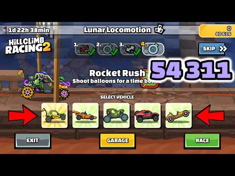 Hill Climb Racing 2 - 54311 points in LUNAR LOCOMOTION Team Event