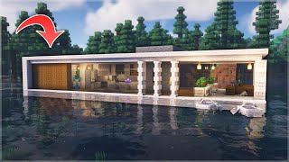 ⛏️ Minecraft Tutorial :: How to build a River Modern House 🏠 [마인크래프트 강 바다 모던하우스 만들기 건축강좌]