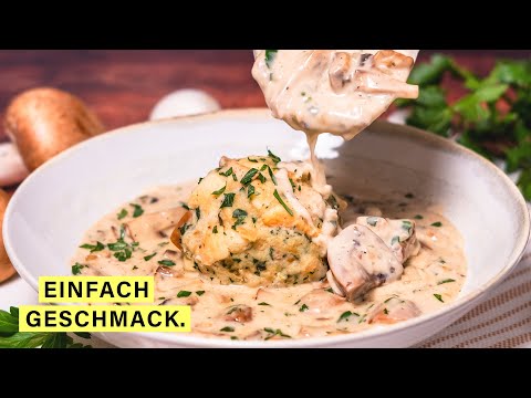 Rahmchampignon mit Semmelknödel – perfekt für den Herbst