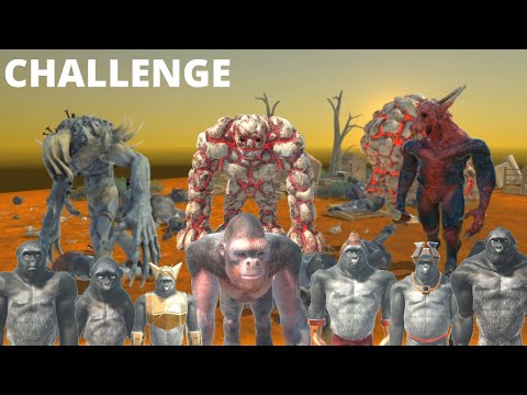HOW MANY PRIMATES TO DEFEAT SCOURGE + GOLEM +KOZAROG +SKELETON ARMY - ANIMAL REVOLT BATTLE SIMULATOR