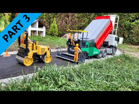 Road construction, Asphalte layer, RC finisher Voegele, Compactor, Loader, RC scale models. Part 3