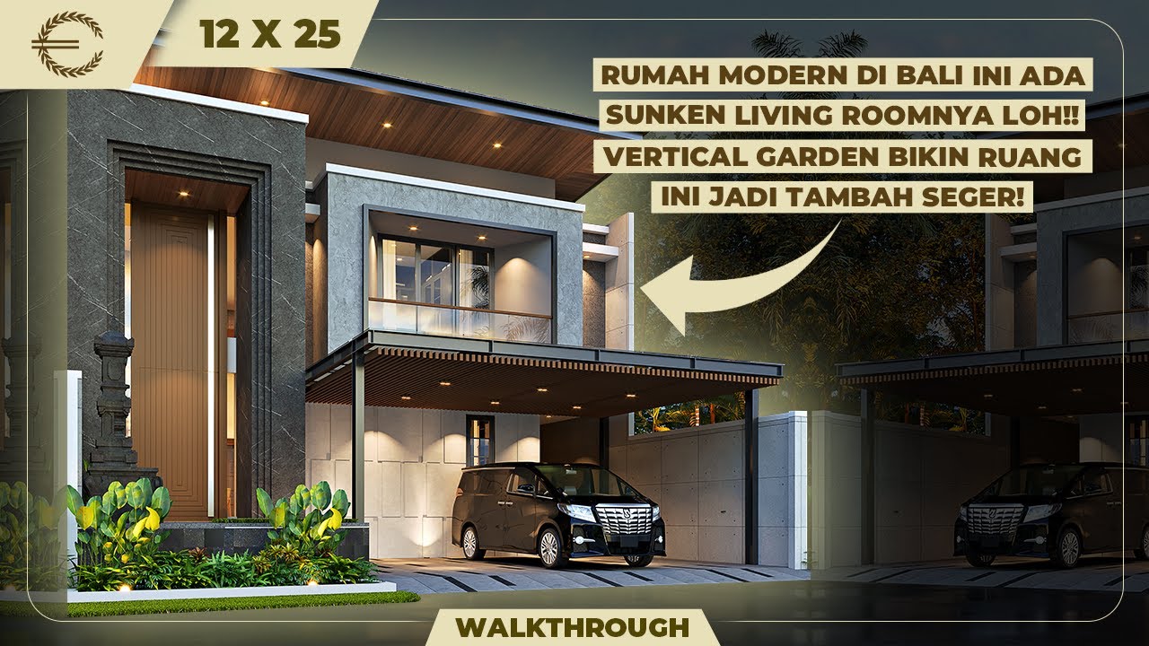 Video 3D Mrs. DYV 1337 Modern Industrial House 2 Floors Design - Bali