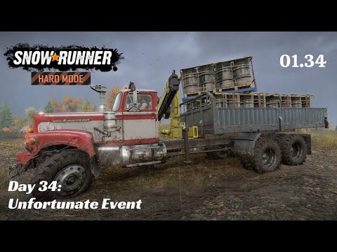 SnowRunner Hard Mode - R01 E34 - Unfortunate Event