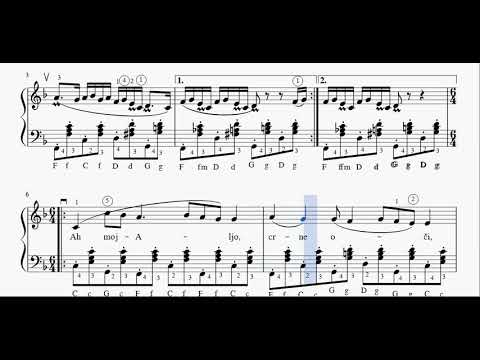 Ah moj Aljo ( Note za harmoniku )