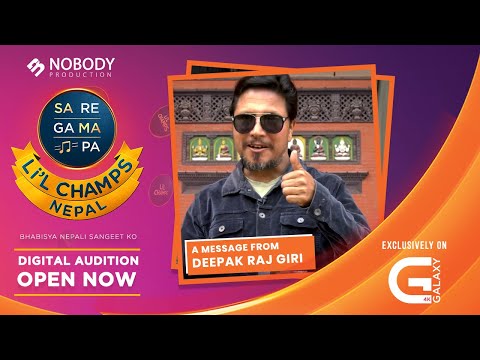 Deepak Raj Giri gives his best wishes to SaReGaMaPa Li'l Champs Nepal