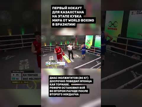 Диас Молжигитов досрочно победил японца Кая Ториабе на кубке мира от World Boxing в Бразилии!