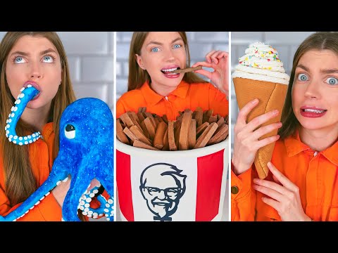 CHOCOLATE FOOD vs REAL FOOD CHALLENGE! MARI ZD