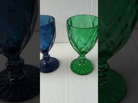 Colourful glass goblets