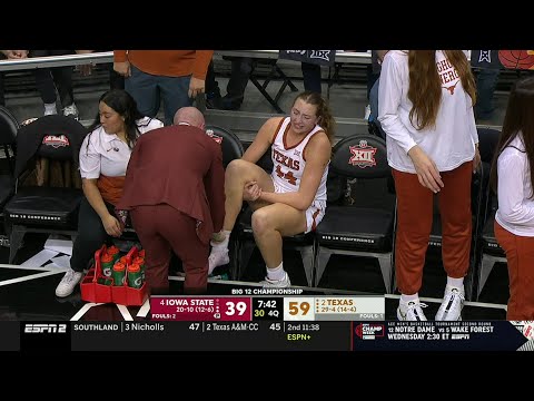 🤕 Taylor Jones Hit In Back Of Head, Then Hurts Ankle | Big 12 Championship Game, Texas vs Iowa State