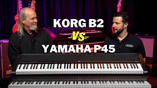 Video thumbnail for Which Digital Keyboard is Better? | Korg B2 vs Yamaha P45 by Alamo Music Center - Pianos and Keyboards