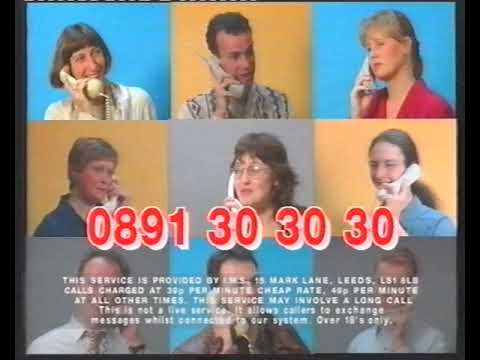 0891 30 30 30 phone chat friends 1995 TV advert
