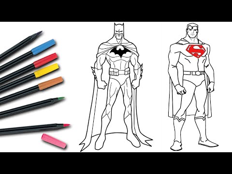 Superheroes Coloring Pages / Superman and Batman Coloring Marvel DC
