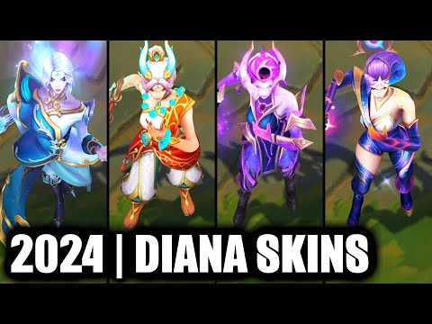 ALL DIANA SKINS SPOTLIGHT 2024 - Dark Cosmic Diana Newest Skin | League of Legends