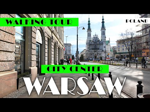 4K WARSAW Walking Tour of the City Center SPACER PO WARSZAWIE ROTUNDA-MARSZAŁKOWSKA-PLAC ZBAWICIELA